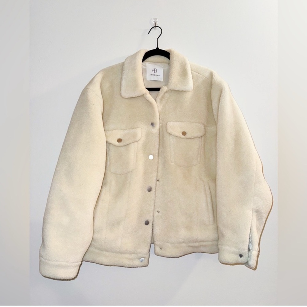Anine Bing faux shearling oversized bomber jacket apres ski cabincore teddy - Picture 11 of 15